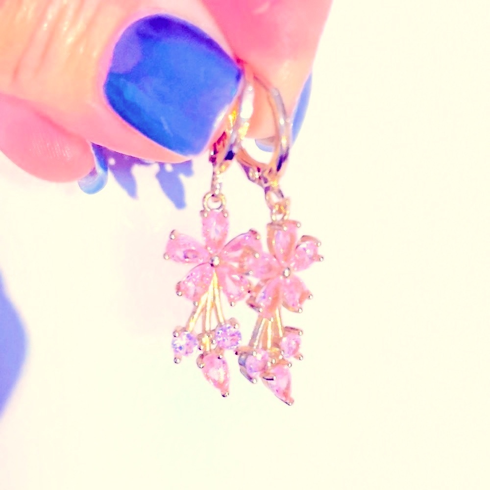 Pink sapphire earrings